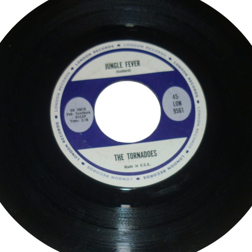 The Tornadoes Jungle Fever 45 RPM 7‎ Inch Single London Records 45-LON 9561 1962